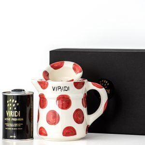 AOVE Premium Viridi - Jarra Cerámica Hecha a Mano Lunares